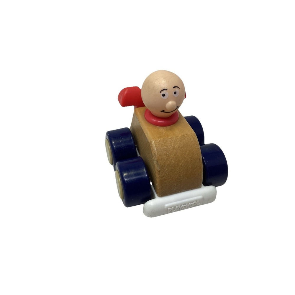 VINTAGE PLAYSKOOL WOODLES WOOD AND PLASTIC RACE CAR 1988